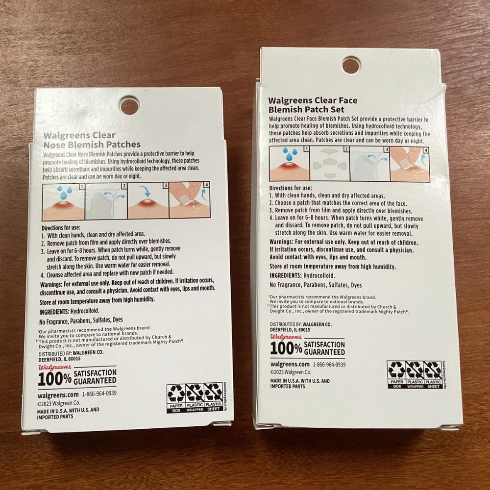 Walgreens Clear Face and Nose Blemish Patches Bundle of 2 Boxes NEW